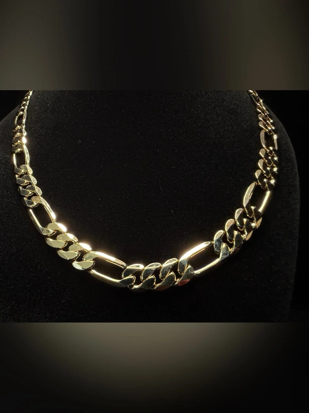 Figaro 30in 8MM 14K Stamped Gold Premium Finish Chain Brand New Statement Piece